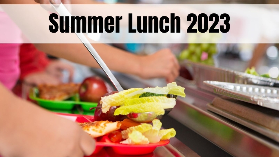 Summer Lunch 2023 poster with students holding lunches
